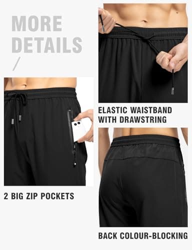 TBMPOY Men's Travel Hiking Pants Lightweight Athletic Pant Quick Dry Windbreaker Fishing Running Active Jogger Black M - Image 5