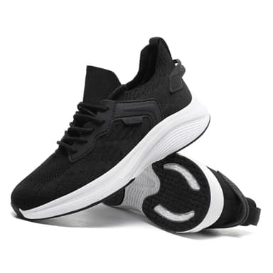 BCALLX Slip On Casual Walking Shoes Lightweight Breathable Jogger Running Shoes Comfortable Workout Gym Fashion Sneakers for Men Women (BC2025BlackWhite43) - Image 4
