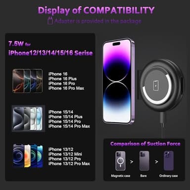 UCOMX Nano Mini Magnetic 2 in 1 Wireless Charger,Traveler Wireless Folding Charging Station,Compatible for iPhone 12/13/14/15/16Pro Max,AirPods Pro,iWatch Ultra,Travel Charger for Multple Devices - Image 5