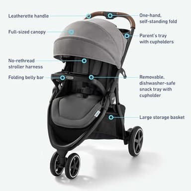 Graco Outpace LX All-Terrain Travel System - Includes SnugRide 30 Lite Infant Car Seat, Briggs, High-Performance Stroller/Car Seat Combo, Practical & Durable - Image 6