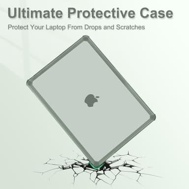 MOSISO Compatible with MacBook Pro 13 inch Case M2 2025-2016 A2338 M1 A2251 A2289 A2159 A1989 A1708 A1706, Anti-Cracking Heavy Duty Plastic TPU Bumper Hard Case&Keyboard Skin&Screen Film,Emerald Green - Image 3