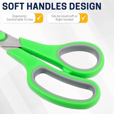 Scissors Bulk Set of 32-Pack, 8" All Purpose Multipurpose Sharp Sewing Craft Fabric Scissors for Office Home High/Middle School Student Office Teacher Art Supplies, Right/Left Handed - Image 5