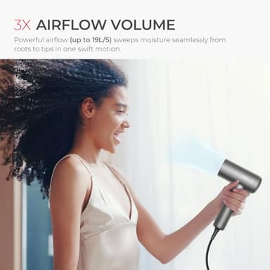 TYMO Hair Dryer with Diffuser, 1500W High-Speed Professional AIRHYPE Lite Blow Dryer with Comb for Fast Drying, 110,000RPM Brushless Motor, 200 Million Ionic Hairdryer, 3 Speeds & 4 Temps, Low-Noise - Image 7