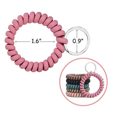 6PCS Stretchable Wristband Wristlet Keychain Wrist Key Chain Wristlet,Spring Flexible Spiral Wrist Coil ​Wrist Key Holder Key Ring for Sauna Gym Pool ID Badge and Outdoor Sports - Image 3