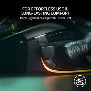 Razer Basilisk V3 Customizable Ergonomic Gaming Mouse: Fastest Gaming Mouse Switch - Chroma RGB Lighting - 26K DPI Optical Sensor - 11 Programmable Buttons - HyperScroll Tilt Wheel - Classic Black - Image 5