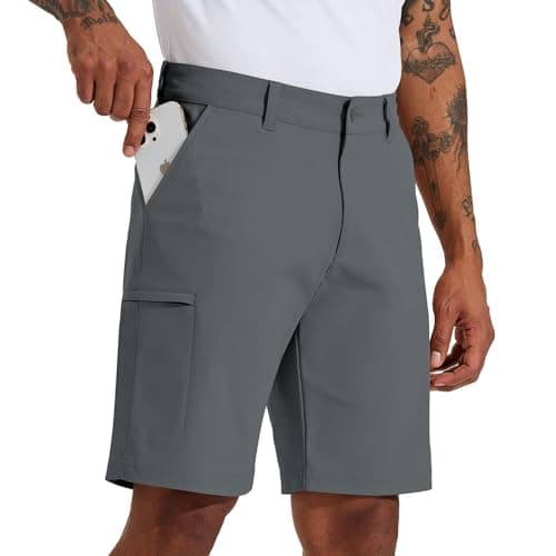 Willit Men's Golf Shorts 10" Stretch Quick Dry Hiking Cargo Shorts for Dress Casual Work with Pockets Deep Gray 42 - Image 1