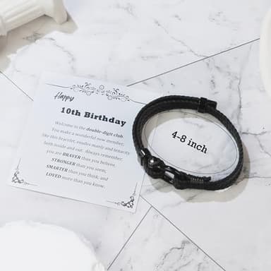 Sereney Birthday Gifts for Him, Handmade Triple Protection ID Bracelet as 9th 10th 11th 12th 13th 15th 16th 18th 21th 30th 40th 50th 60th Birthday Gift, Christmas Gifts for Boys Son Grandson Dad Man - Image 6