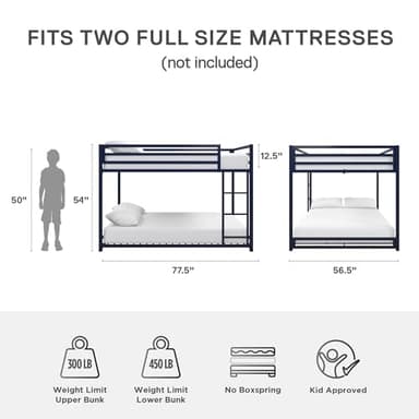 DHP 4306619 Miles Metal Full, Blue Bunk Bed Blue - Image 2