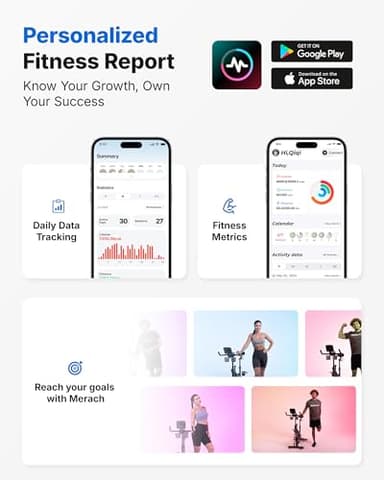 MERACH Exercise Bike, Brake Pad/Magnetic Stationary Bike with Exclusive App, Low Noise Indoor Cycling Bike with 270LBS Weight Capacity, Dumbbell Rack and Fitness Courses for Weight Loss - Image 2