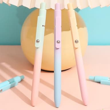 ACEES Gel Pens, 5Pcs 0.7mm Fine Point Black Ink Pens With Smooth Wirting,Office Desk Accessories,Quick Dry Pens For Journaling,Ballpoint for School Supplies, Gift for Women Men Student(Gradient) - Image 7