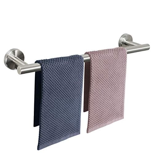 NearMoon Bath Towel Bar, Thicken Stainless Steel Shower Towel Rack Holder Wall Mounted for Bathroom, 24-lnch Overall Length-21-lnch Usable Hanging Space (1 Pack, Brushed Nickel) - Image 1