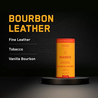 Mando Bourbon Leather Body Deodorant - 72 Hour Odor Control, Aluminum Free, Baking Soda Free - 3.0 Oz Tube and 2.6 Oz Solid Stick - Image 3