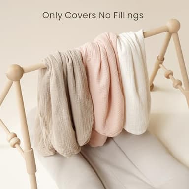 Konssy Muslin Baby Lounger Cover 1 Pack, 100% Cotton Newborn Lounger Sheets, Soft and Breathable Baby Nest Slipcover, Cover Only (Pink) - Image 5