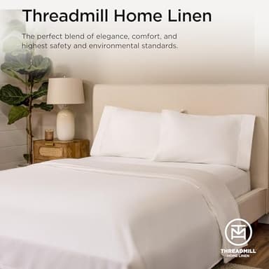 Threadmill Luxury 800 Thread Count 100% Cotton Sheets - Sateen Weave Twin XL Bed-Sheets, Better Than Egyptian Cotton,3 Pc Solid Bedding Set (Hotel White), Fits 15" Deep Pocket - Image 8