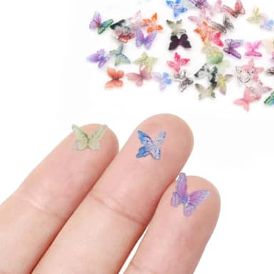 QUPIVA 60Pcs Mini Resin Butterflies, Miniature Dollhouse Accessories Tiny Butterflies for Crafts, Mini Resin Animals Figurines for DIY Fairy Garden Dollhouse Micro Landscaping Decoration - Image 2