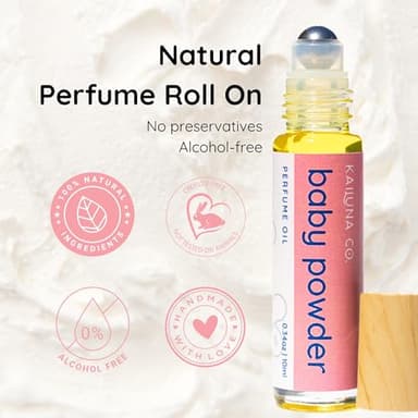 Kailuna Co. Baby Powder Pure Essential and Fragrance Oil Perfume Roll On with Pure Organic Jojoba Oil, Alcohol Free, Handmade in California - Image 3
