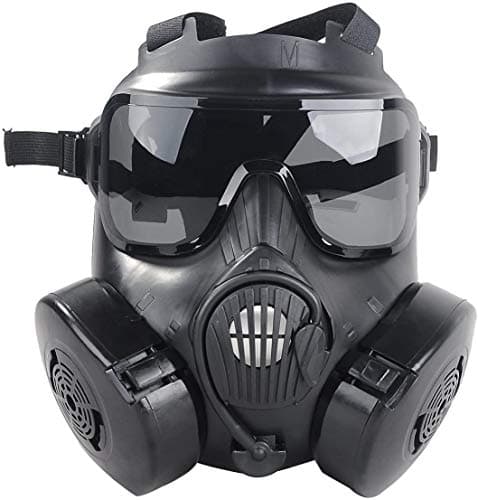 M50 Airsoft Protective Gas Mask Tactical, Full Face Eye Protection Goggles Dummy Toxic Skull Gas Mask with Filter Fans for BB Gun Game Cosplay Halloween Masquerade Costume Props, No Anti-Gas Function - Image 1