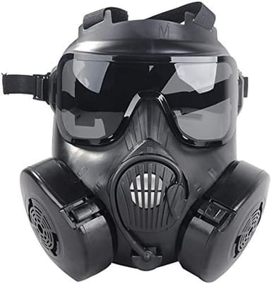 M50 Airsoft Protective Gas Mask Tactical, Full Face Eye Protection Goggles Dummy Toxic Skull Gas Mask with Filter Fans for BB Gun Game Cosplay Halloween Masquerade Costume Props, No Anti-Gas Function - Image 1