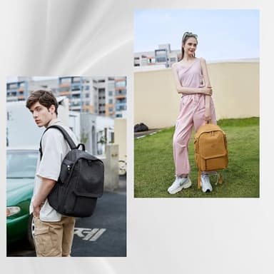 Canvas Backpack for Men Women Laptop Bag 15.6 inch Vintage Rucksack Casual Travel Daypack Large Durable Knapsack College Tote Satchel Anti Theft Bookbag for Teens Girls Boys Hiking Sports Green - Image 2