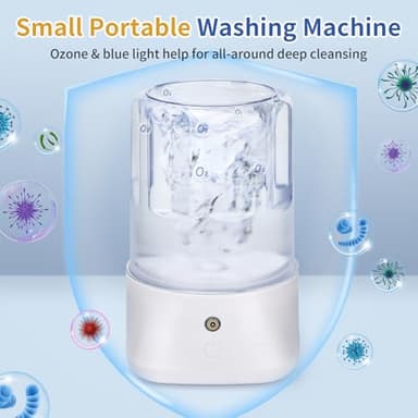 Anbanglin Mini Portable Washing Machine - USB Rechargeable 1L Small Washer with 2 Modes Deep Cleaning for Underwear, Socks & Baby Clothes, Compact Travel Laundry for Apartment, Dorm, Camping, White - Image 6