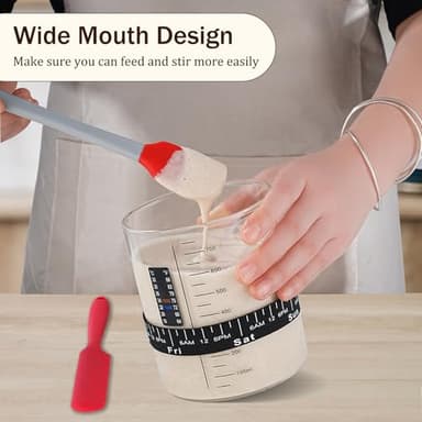 INOBYO Sourdough Starter Glass Jar, 26 OZ Large Wide Mouth Jar for Sour Dough Starter, Easy to Use Sourdough Bread Baking Supplies Kit for Beginners and Pro, 2 Pack - Image 2