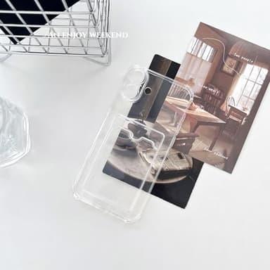 ANHONG Clear Card Case Compatible with iPhone 16 Pro Max 6.9 inch, Slim Fit Thin Protective Soft TPU Shock-Absorbing Wallet Case with Card Holder - Image 5
