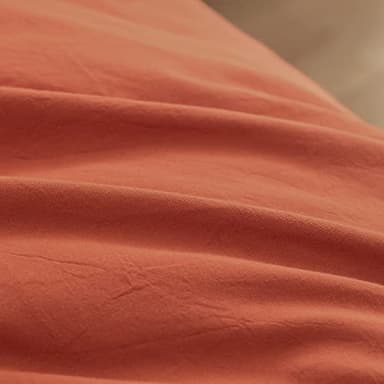 BESTOUCH Duvet Cover Set 100% Washed Cotton Linen Feel Super Soft Comfortable Chic Lightweight 2 PCs Home Bedding Set Solid Burnt Brick Red Twin/Twin XL - Image 6