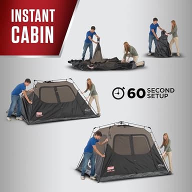 Coleman Instant Tent with 1-Minute Setup, 4/6/8/10 Person Tent with Pre-Attached Poles, Air Vent, & Carry Bag - Image 3
