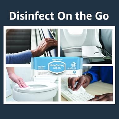 Amazon Basics Disinfecting Wipes, Lemon & Fresh Air Scent, Sanitizes/Cleans/Disinfects/Deodorizes, 320 Count (4 Packs of 80) - Image 4