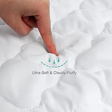 Crib Mattress Protector Sheets Fitted Waterproof Crib Mattress Pad Cover, Noiseless & Machine Wash 100% Absorbent Crib/Toddler Mattress Protector Sheet Quilted, White, 52" x 28" - Image 4