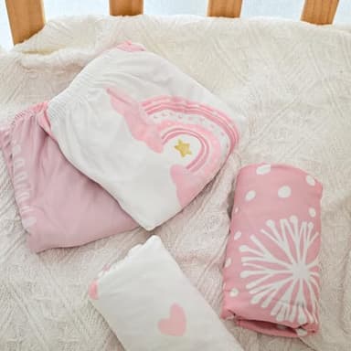 Bassinet Sheets, Bassinet Sheets for Baby Boy and Girl, Bassinet Sheet Neutral, Fit for Rectangle, Round, Oval, Hourglass Mattress, Flexible for Different Bassinet Pad/Mattress 4 Pack - Image 7
