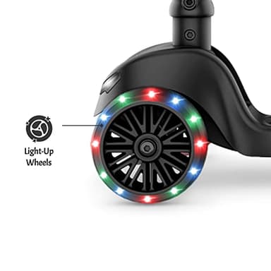 Jetson Scooters - Jupiter Mini 3 Wheel Kick Scooter (Black) - Collapsible Portable Kids Three Wheel Push Scooter - Lightweight Folding Design with High Visibility RGB Light Up LEDs on Stem and Wheels - Image 16