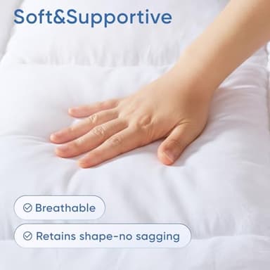 Memory Foam Queen Mattress Topper, Bed Topper with 3 Inch Extra Thick Shredded Foam, 100% Cotton Mattress Pad Cover, Breathable & Skin-Friendly Queen Size Mattress Topper with Anchor Straps - Image 3