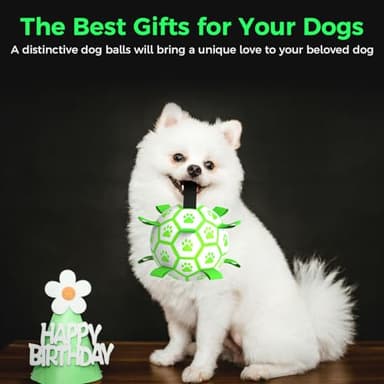 QDAN Premium Glow in The Dark Dog Toys, Dog Ball with Straps, Soccer Ball for Dogs, Outdoor Dog Toys, Pet Birthday Toys, Puppy Essentials for Small to Medium (6Inch) - Image 6
