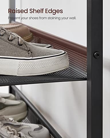 VASAGLE Shoe Rack for Entryway, 5-Tier Shoe Rack Organizer with Storage Shelves and Spacious Top, Freestanding, Adjustable, Industrial, Rustic Brown and Ink Black ULBS038B01 - Image 5