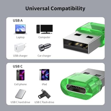 USB to USB-C Adapter 10 Pack, Type C Female to USB Male Power Charger Converter, C to USBA Adapter Compatible for MagSafe Apple Watch Series/SE/Ultra 2 iPhone 15/16/17 Plus Pro Max AirPods Pro - Image 5