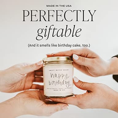 Sweet Water Decor Happy Birthday Soy Candle - Vanilla Sugar & Buttercream Sweet Scented Happy Birthday Candle Gift for Mom, Friends & Girls - 40 Hour Burn Time - 9oz - Non Toxic - Image 6