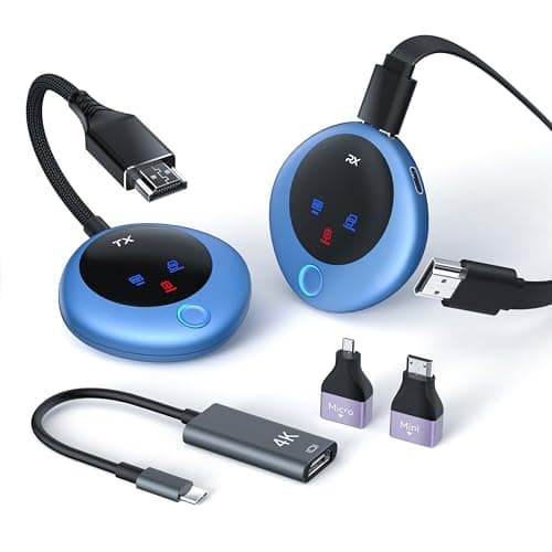 TPUFO Wireless HDMI Transmitter and Receiver, 4K Decode 1080P Output, 2.4G/5G Plug & Play, for Streaming Video/Audio/Files, Audio Sync, USB-C to HDMI Adapter, No Need App/Bluetooth/WiFi - Image 1
