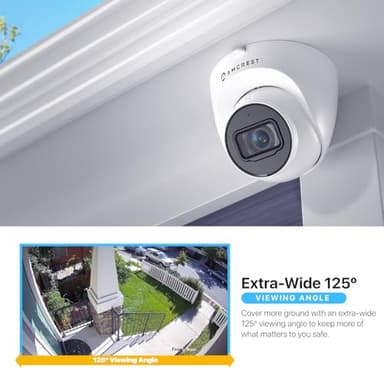 Amcrest UltraHD 4K (8MP) Outdoor Security IP Turret PoE Camera, 3840x2160, 98ft NightVision, 125° FOV, IP67 Weatherproof, MicroSD Recording (256GB), IP8M-T2599EW-AI-V3 (White) - Image 5