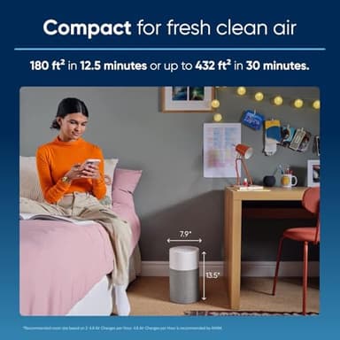 BLUEAIR Air Purifiers for Bedroom Small Room Air Purifiers for Home Air Purifiers for Pets Allergies Air Cleaner, HEPASilent Virus Air Purifier for Dust Baby Air Purifier for Nursery Blue Pure 511 - Image 2