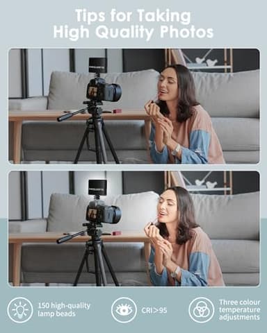 150 LED Phone Light, Selfie Light for iPhone/Phone/iPad/Camera, 5500Mah Rechargeable Portable Lights, 3 Lighting Adjustment Modes, Selfie Lights for Photography/TikTok/Vlog/Video - Image 6