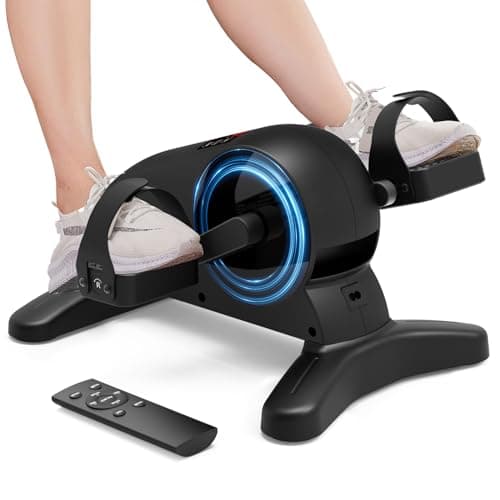 Mini Under Desk Exercise Bike Pedal Exerciser, Motorized Setting Bike Pedal Exerciser Leg/Arm Cycle for Senior, Physical Therapy, with 12 Adjustable Speed, LCD Display, Remote Control - Image 1