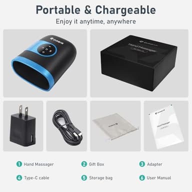 QUINEAR Hand Massager - Cordless Hand Massager with Heat and Compression for Arthritis, Carpal Tunnel and Stiff Joints - Gifts for Women Men - FSA-HSA - Image 8