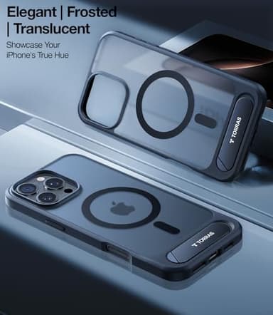 TORRAS for iPhone 16 Pro Max Case Translucent Black | Strong Magnetic & Seamless Stand, Fit for MagSafe, Military-Grade Drop Protection, Sturdy Adjustable Built-in Kickstand, Slim Matte Finish - Image 7