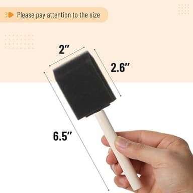 Bates- Foam Paint Brushes, 2 Inch, 16 Pack, Sponge Brushes, Sponge Paint Brush, Foam Brushes for Painting, Foam Brushes for Staining, Paint Sponges, Foam Brushes for Mod Podge Brushes - Image 3