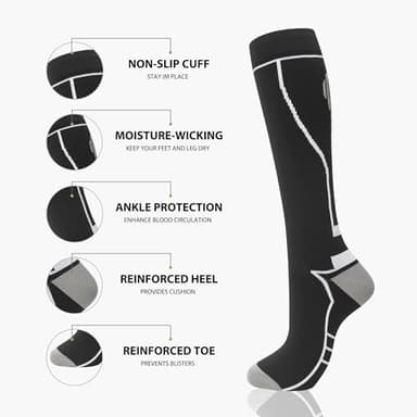 hello momoya Compression Socks for Women Men Circulation Knee High 8 Pairs for Nurses, Running, Travel, Athletic - Image 5