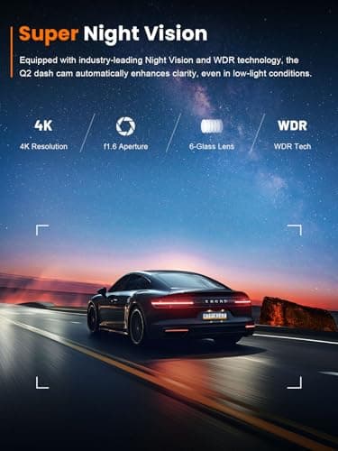 galphi 4K Dash Cam Front, Built-in 5G WiFi, 64GB Card Included, Dash Camera for Cars, Mini Dashcam with Super Night Vision, Loop Recording, G-Sensor, 24 Hours Parking Monitor, Support 256GB Max - Image 5