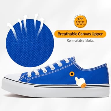 ZGR Mens Classic Casual Shoes,Lace-up Fashion Sneakers,Low Top Canvas Shoes for Men(Blue.US8.5) - Image 2