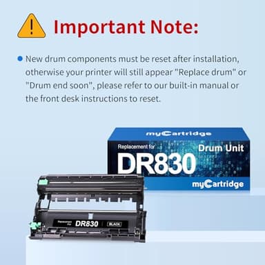 myCartridge Compatible DR830 Drum Unit Replacement for Brother DR830 DR-830 Drum forHL-L2460DW DCP-L2640DW HL-L2405W MFC-L2820DW HL-L2400D HL-L2480DW MFC-L2820DWXL Printer( Black 1 Pack,No Toner) - Image 5