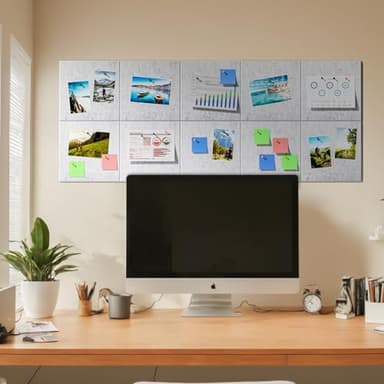 MaxGear Large Cork Board for Wall 36" x 24", Silver Gray Bulletin Board, 6 Pack Felt Wall Tiles with Pushpins, Cork Boards for Office Push Pin Board Tack Board Felt Board - Image 7